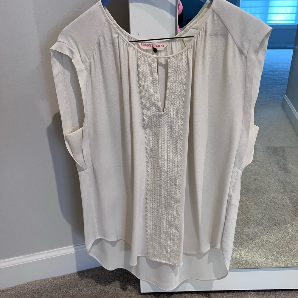 Rebecca Taylor Maternity cap-sleeve Tunic, cream, size 8